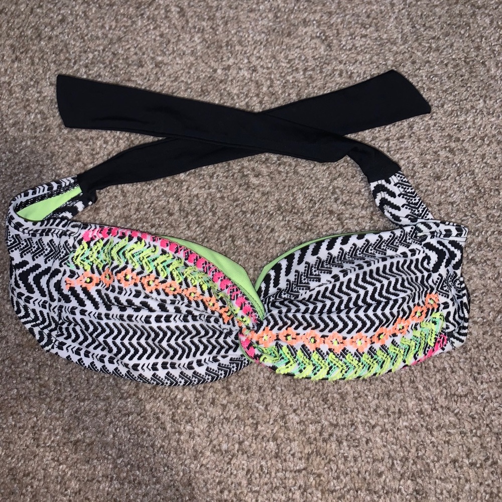 Fun Pattern Bandeau Bikini Top